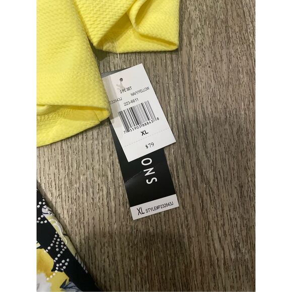 Perceptions Dress and Jacket Yellow and Black Floral XL New - Picture 2 of 5